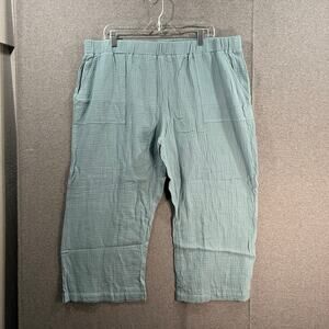 Denim & Co. Beach Petite Pull-On Cropped Pants Blue Bayou, Petite X-Large